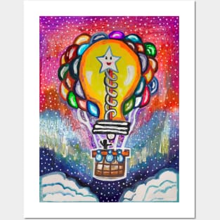 Magical Hot Air Balloon to Childhood Dreams Posters and Art